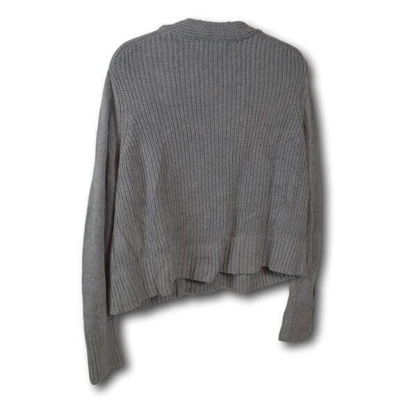 Banana Republic Cropped Grey Cable Knit Sweater Size: XL - Picture 2 of 3